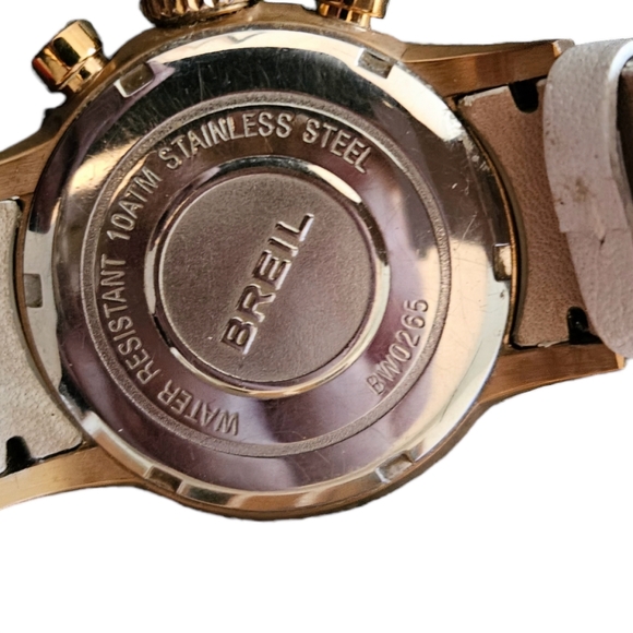 BREIL WOMAN'S VINTAGE MOTHER OF PEARL Dial Globe ROSEGOLD CHRONOGRAPH WRISTWATCH - Picture 5 of 9